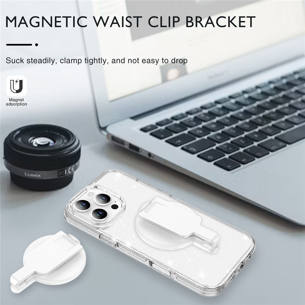 Magnetic Phone Mount Stand Multi-Functional Holder Anti-Drop for Belt Clip / Desktop / Computer Clip