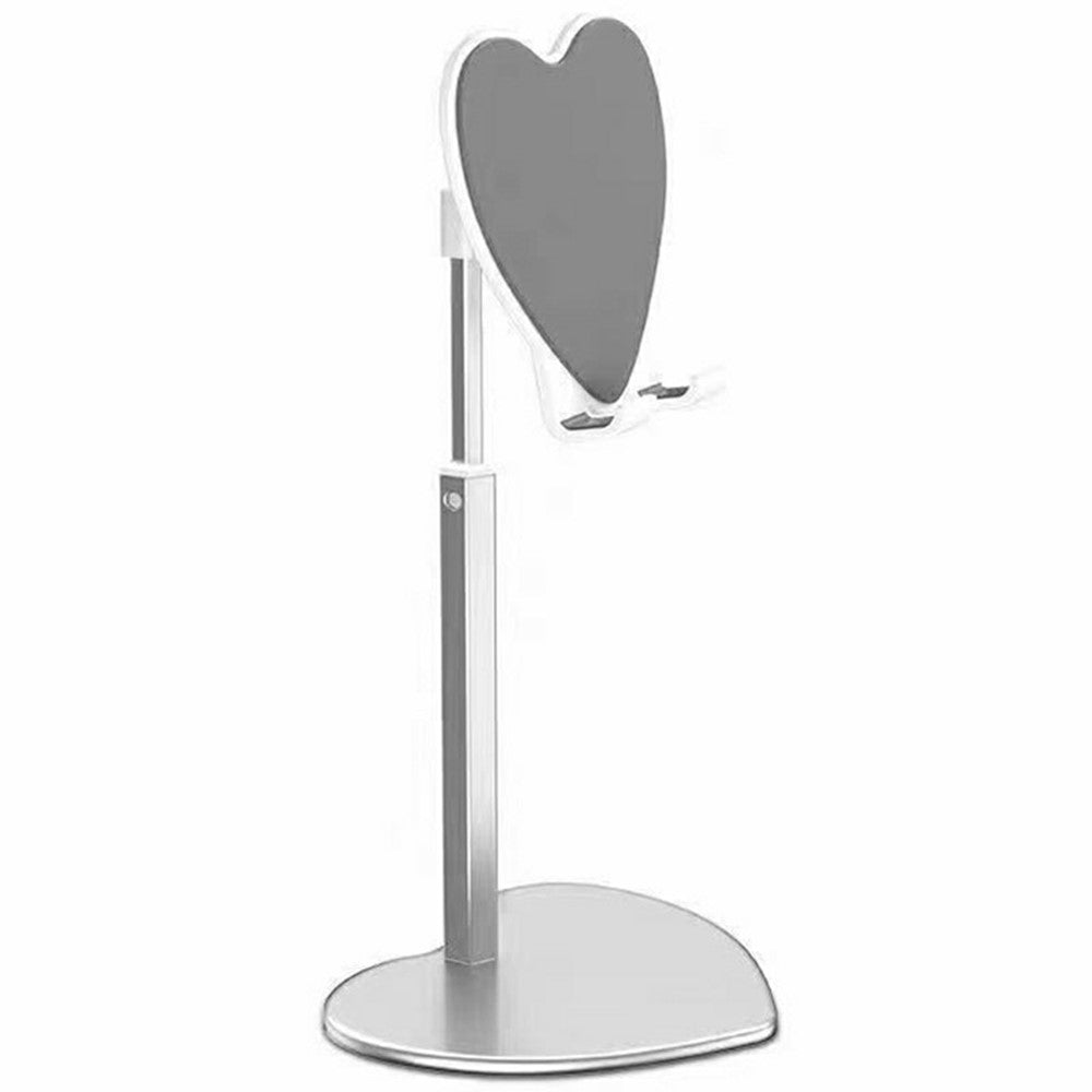 K8 Aluminum Alloy Heart-Shaped Phone Stand Adjustable Angle Foldable Holder for Smartphones / Tablets