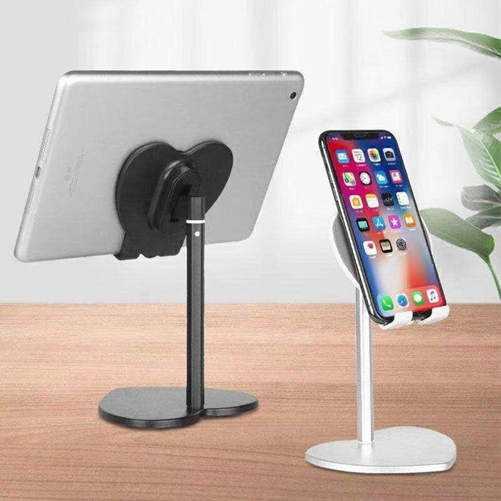 K8 Aluminum Alloy Heart-Shaped Phone Stand Adjustable Angle Foldable Holder for Smartphones / Tablets