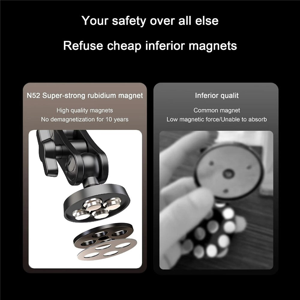 X037 360 Degree Adjustable Cellphone Bracket with Magnetic Base Phone Holder for Gym Equipment