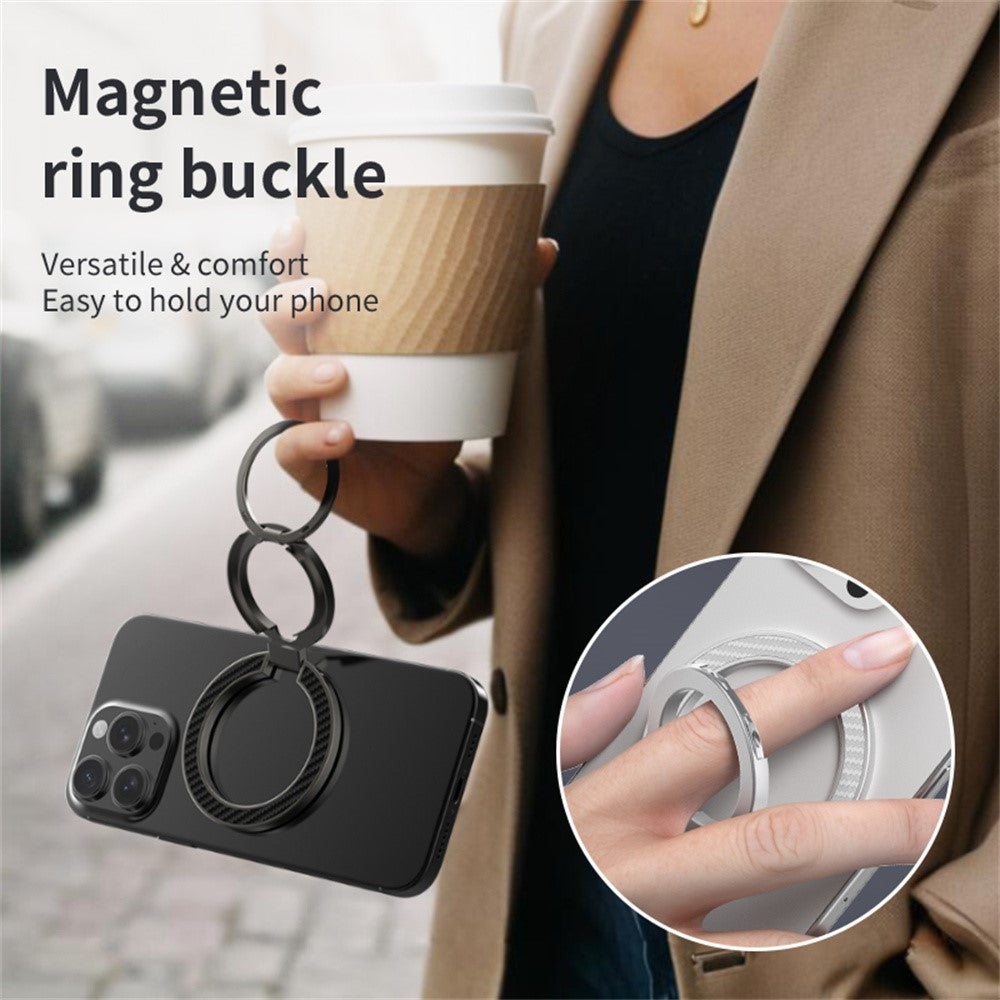 Magnetischer Handyringständer – Mit Carbonfaser-Textur & mehreren Betrachtungswinkeln