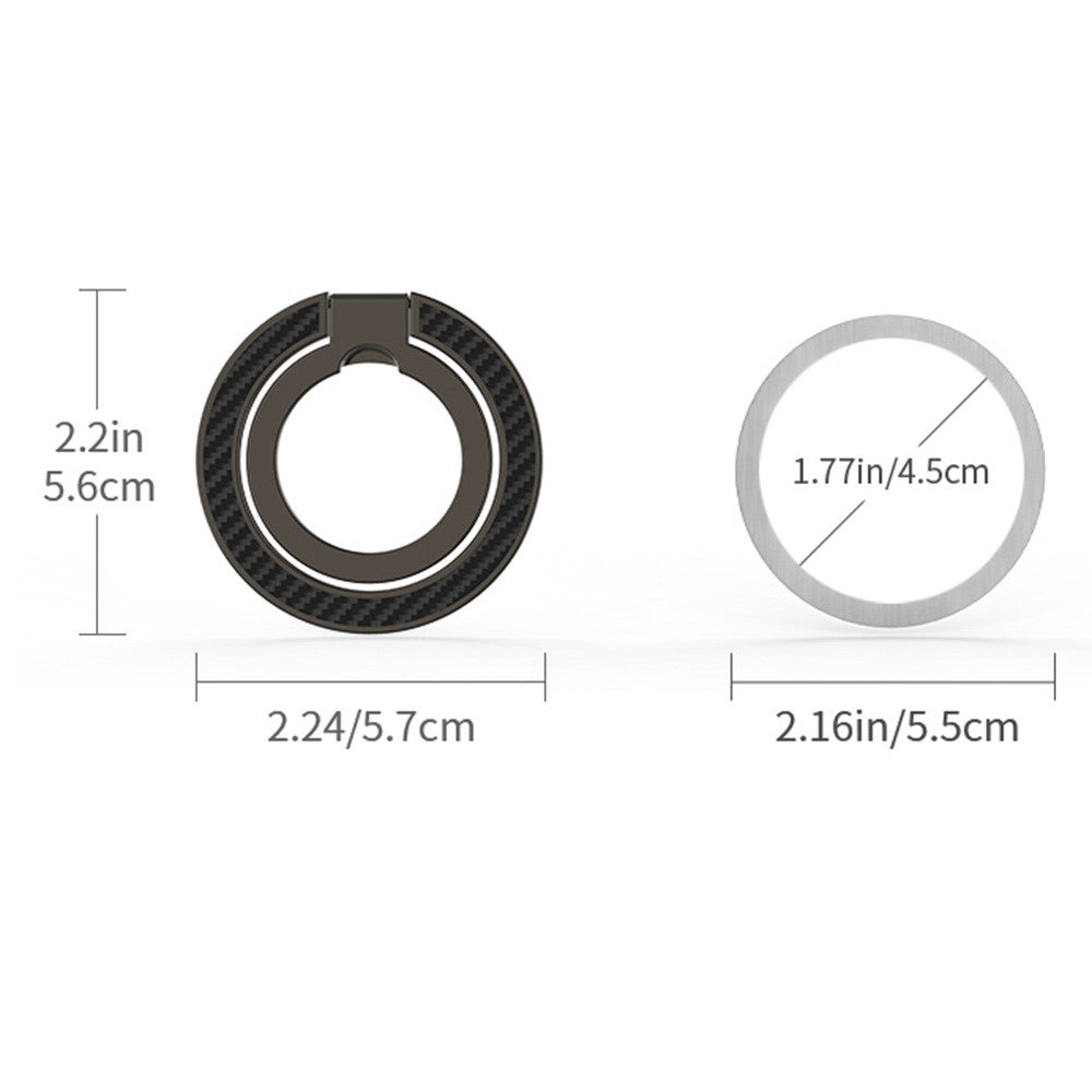 Magnetischer Handyringständer – Mit Carbonfaser-Textur & mehreren Betrachtungswinkeln
