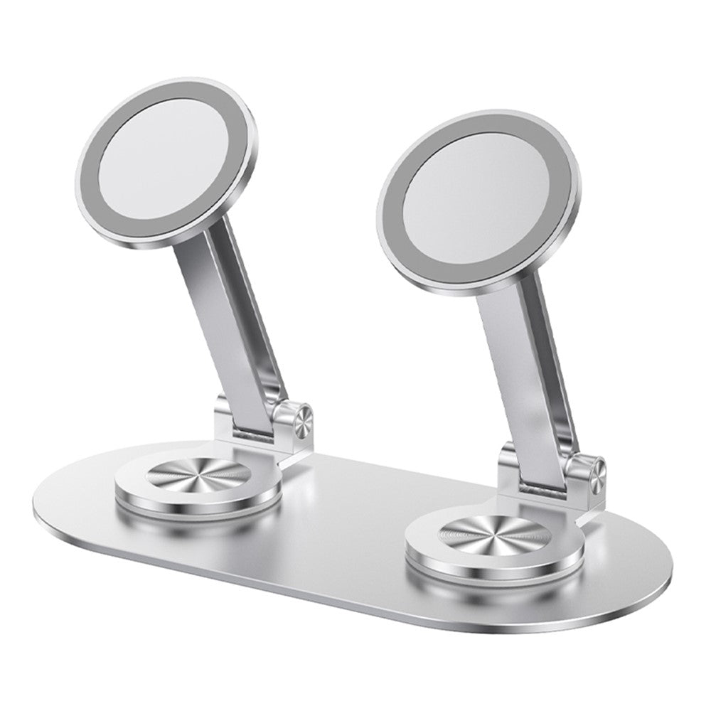 CX-3 Dual Head Magnetic Phone Stand 360-Degree Rotatable Aluminum Alloy Holder Adjustable Angle for Live Streaming