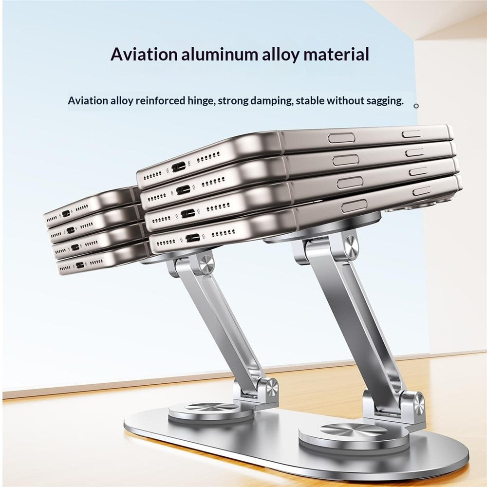 CX-3 Dual Head Magnetic Phone Stand 360-Degree Rotatable Aluminum Alloy Holder Adjustable Angle for Live Streaming