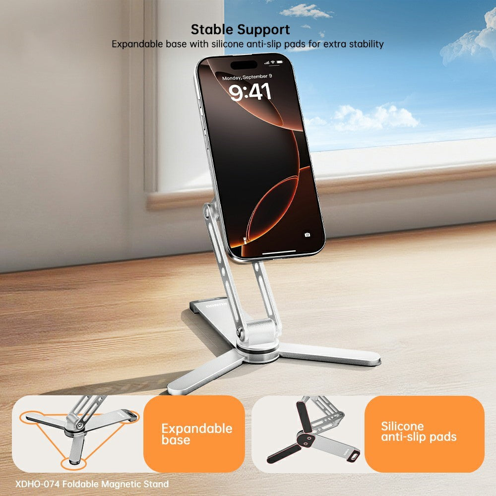 XUNDD XDHO-074 Multi Angle Adjustable Desktop Magnetic Phone Stand Foldable Aluminum Alloy Holder