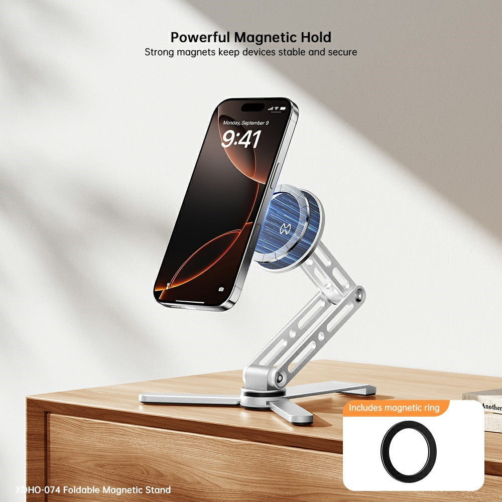 XUNDD XDHO-074 Multi Angle Adjustable Desktop Magnetic Phone Stand Foldable Aluminum Alloy Holder