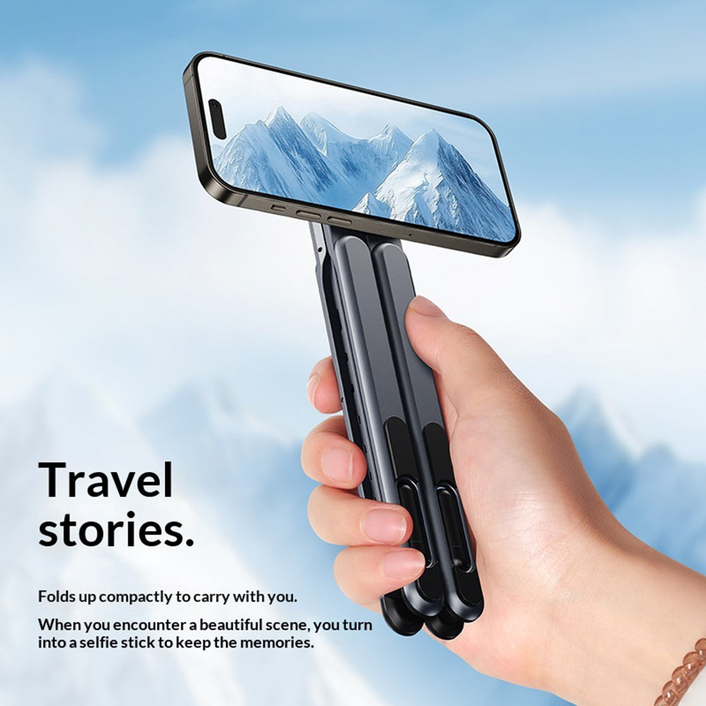 Multi-functional Magnetic Cellphone Holder Stand Aluminum Alloy Foldable Bracket for Phone Tablet Laptop
