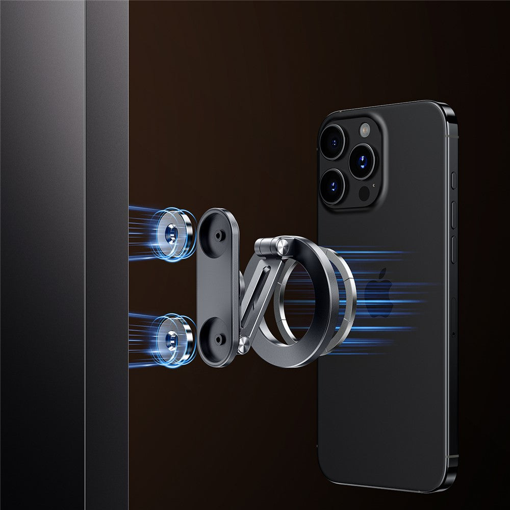 Z25 360 Degree Rotating Dual-Sided Magnetic Phone Stand Foldable Compatible with MagSafe Gym Travel Phone Holder for iPhone 17  /  16  /  15  /  14  /  Samsung  /  Galaxy