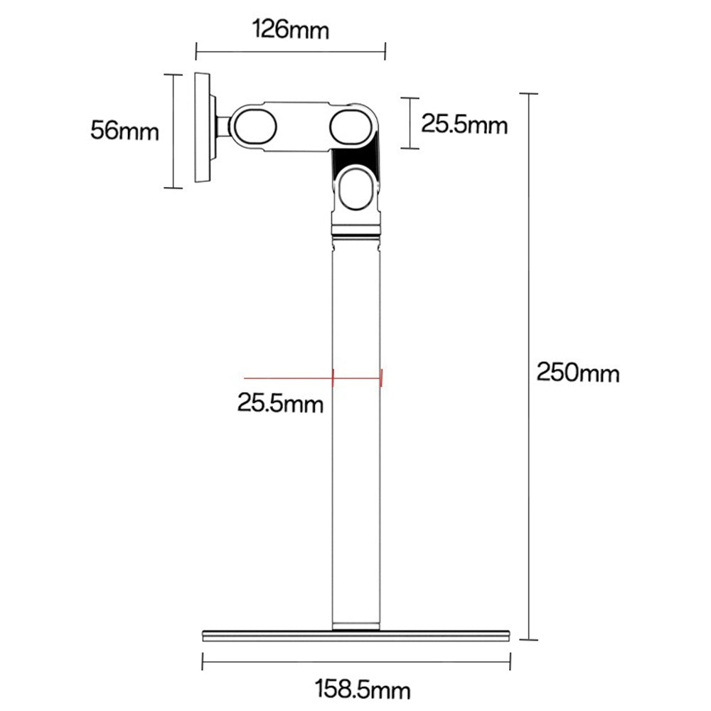 YESIDO C303 Desktop Phone Stand Adjustable Height Magnetic Mount Cellphone Holder for Live Streaming