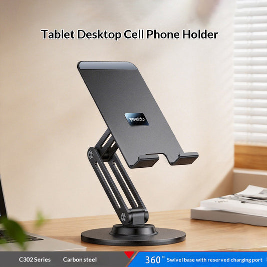 YESIDO C302 Desktop Tablet Stand 360 Degree Rotation 3-Axis Foldable Phone Holder Bracket