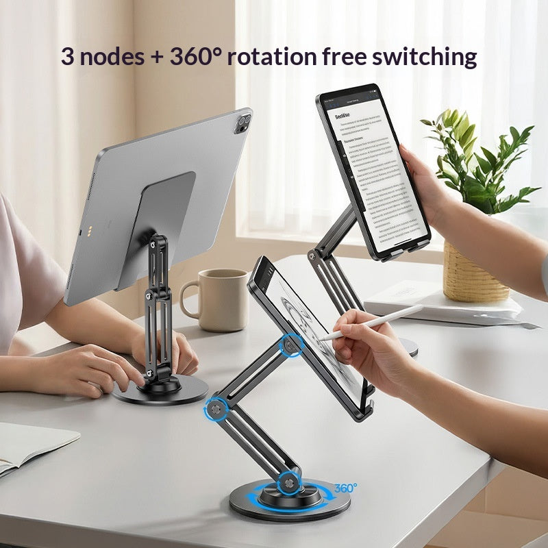 YESIDO C302 Desktop Tablet Stand 360 Degree Rotation 3-Axis Foldable Phone Holder Bracket