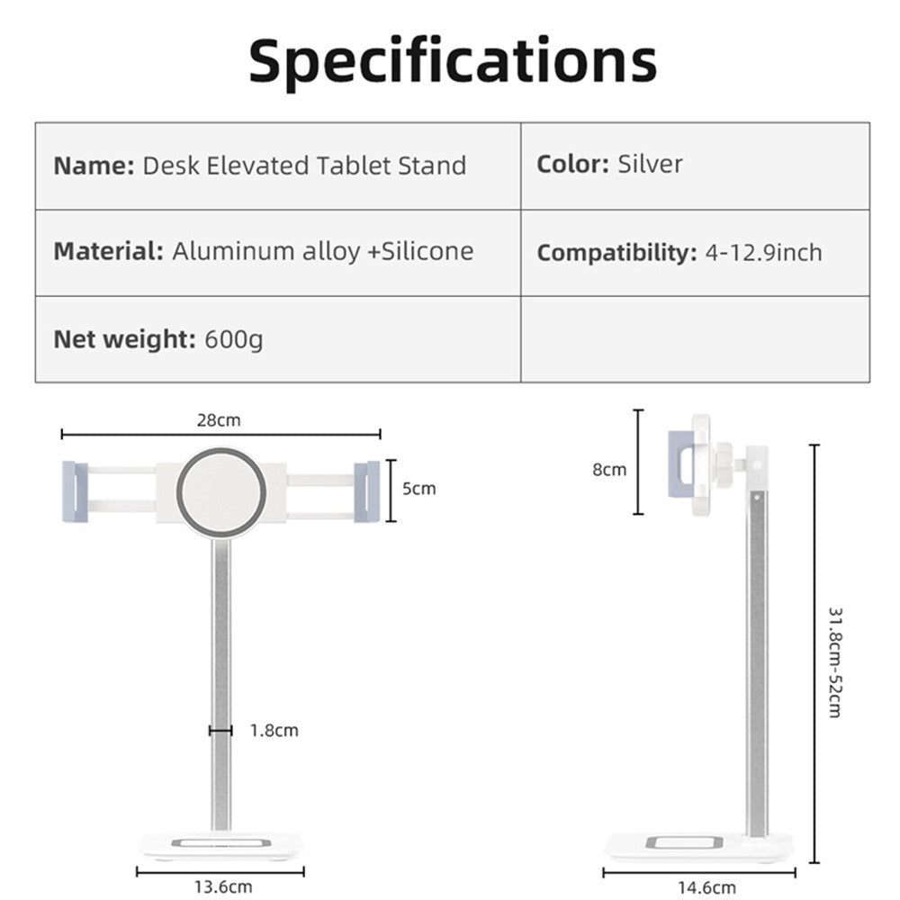Desktop Mobile Phone Tablet Holder Live Broadcast Bracket Height Adjustable Aluminum Alloy Stand