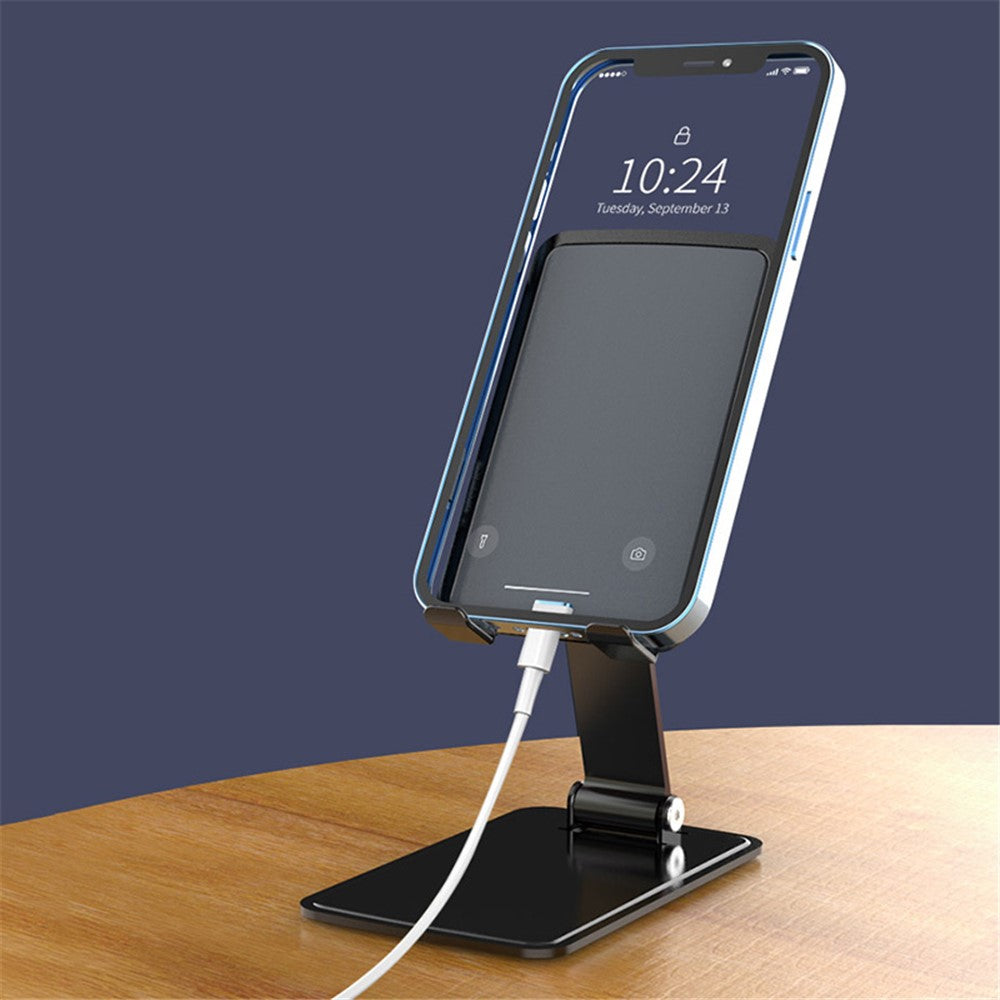 CCT15 Portable Folding Phone Holder Adjustable Anti-Slip Tablets Metal Stand for 4-13 inch Device