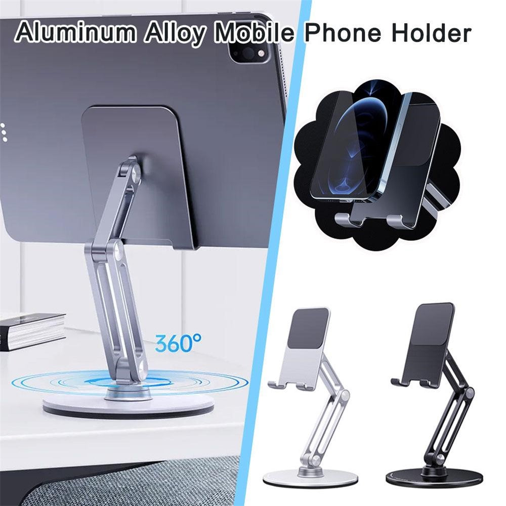 Faltbare Tisch-Handyhalterung – Aus Aluminiumlegierung, für Handys & Tablet, 360° drehbar