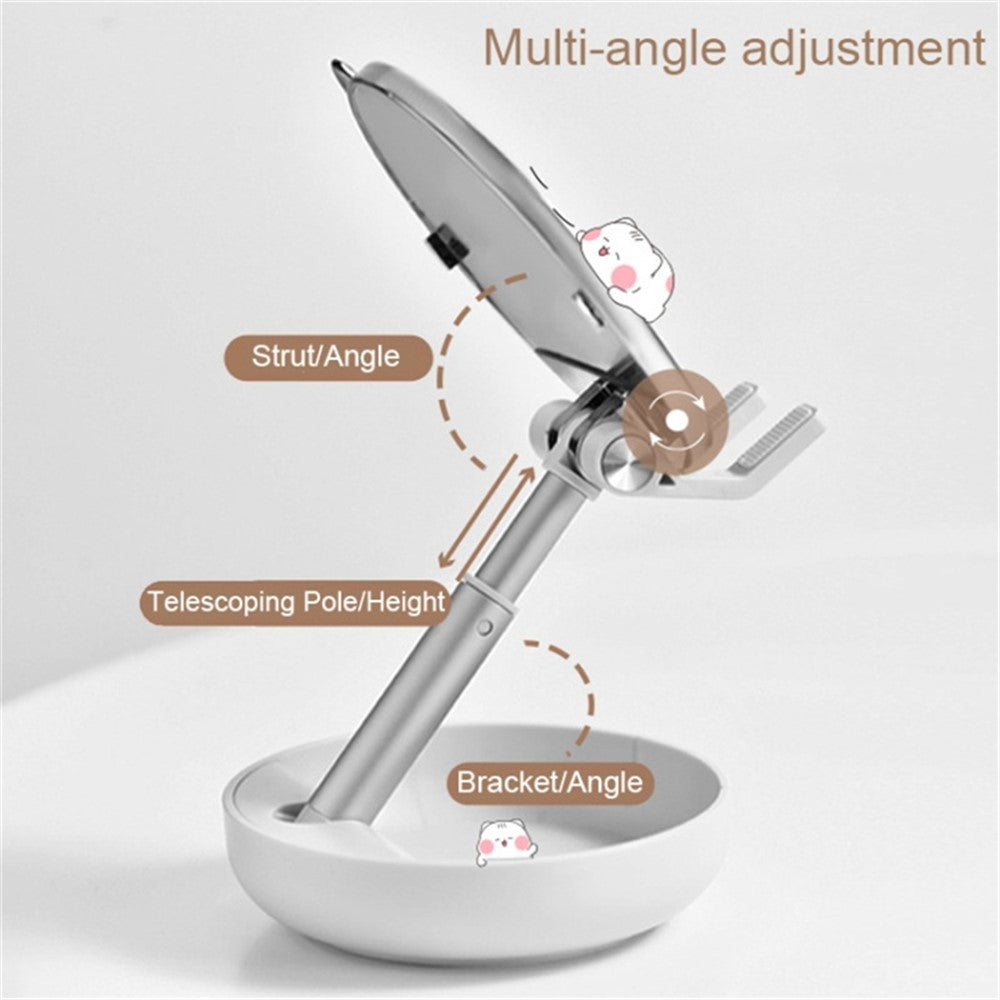 ICARERFAMILY IF-ZMZJ01 Mirror Design Cartoon Desktop Bracket Folding Stand for Phone / Tablet