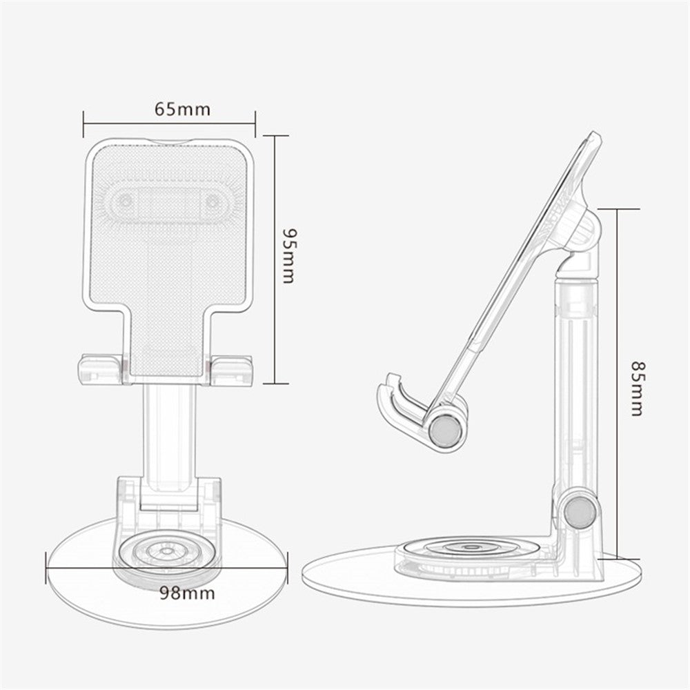 CCT21 Universal 360-degree Foldable Cell Phone Stand Silicone+ABS Desktop Tablet Phone Holder for Watching Videos, Playing Game