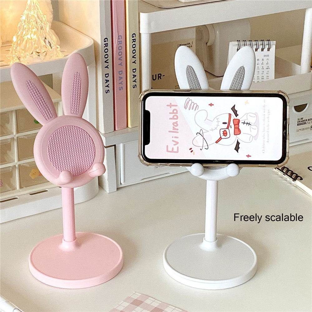 Cute Rabbit Phone Tablet Bracket Desktop Adjustable Cellphone Holder Stand for Devices within 10-inch