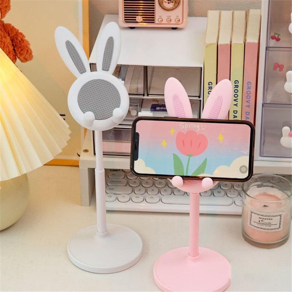 Cute Rabbit Phone Tablet Bracket Desktop Adjustable Cellphone Holder Stand for Devices within 10-inch