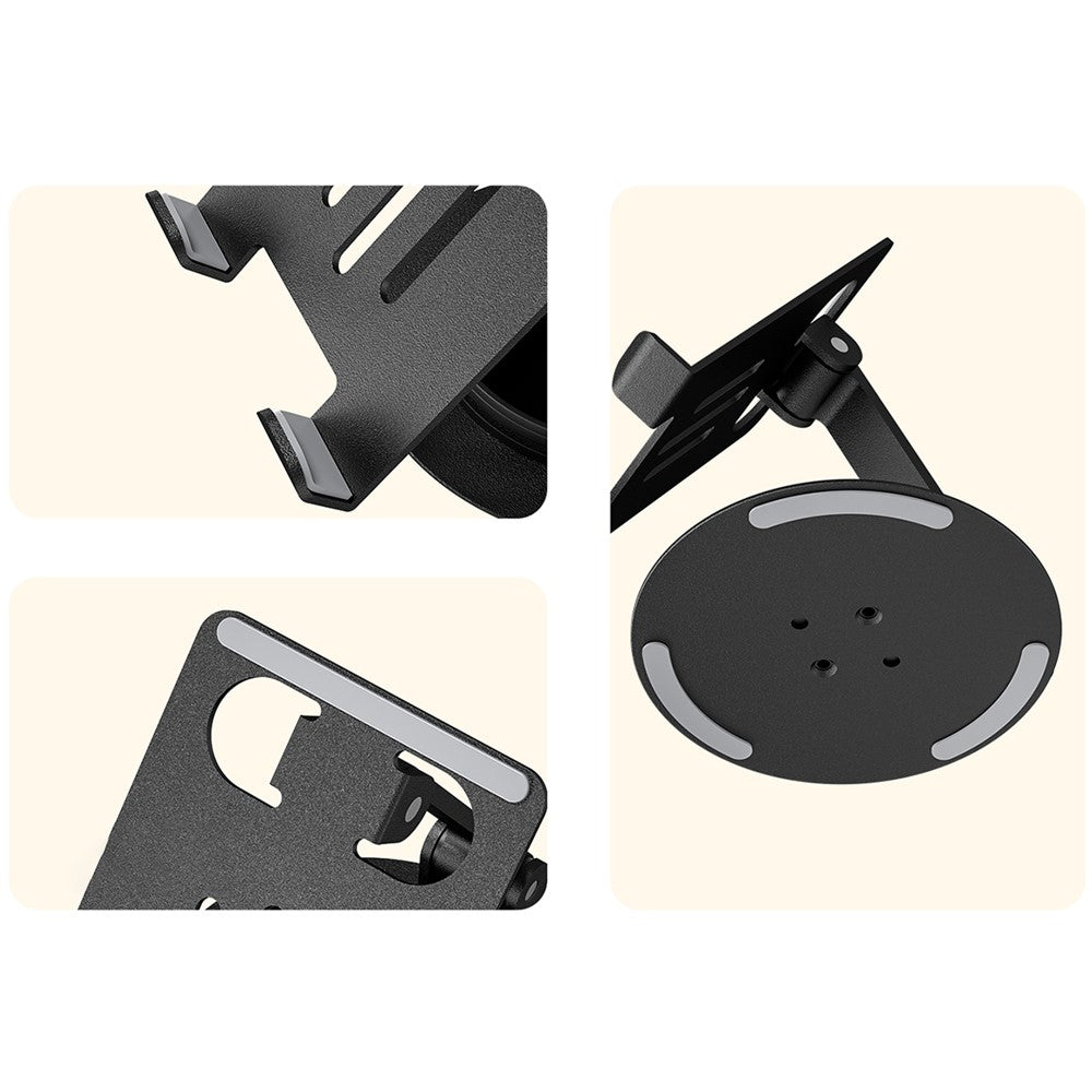 ZUZG Z21 Adjustable Desktop Phone Mount for iPhone 16 / 16 Plus / 16 Pro / 16 Pro Max Carbon Steel Rotary Foldable Phone Tablet Stand Holder