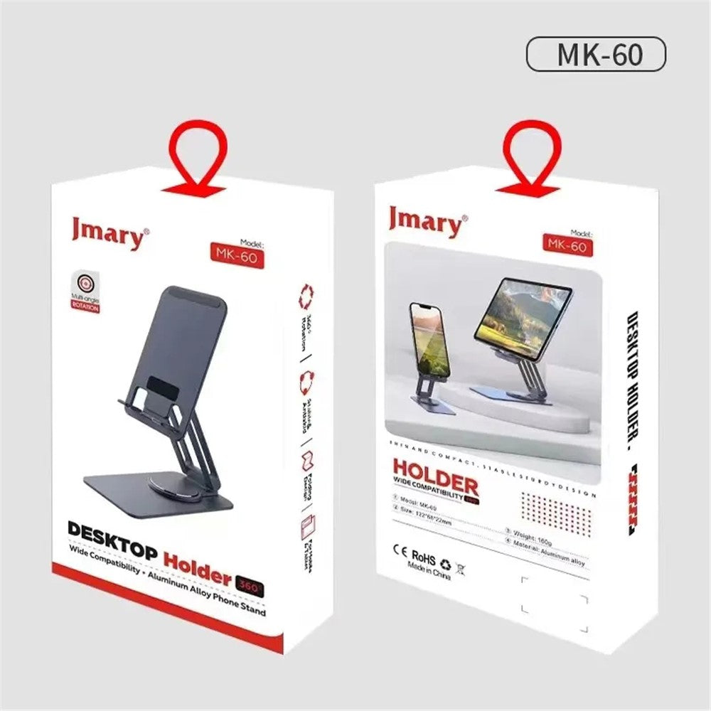 JMARY MK-60 Tischhalterung – Faltbar, mit rutschfester Oberfläche, für Handys & Tablets