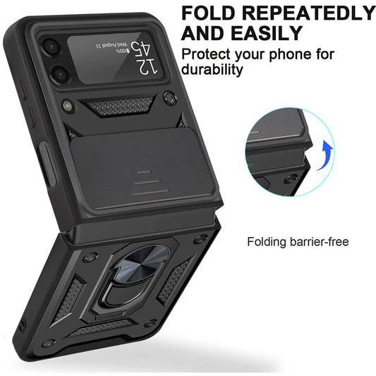 Galaxy Z Flip4 5G – Handyhülle aus Kunststoff und TPU, mit Ständer, mit Kameraschutz