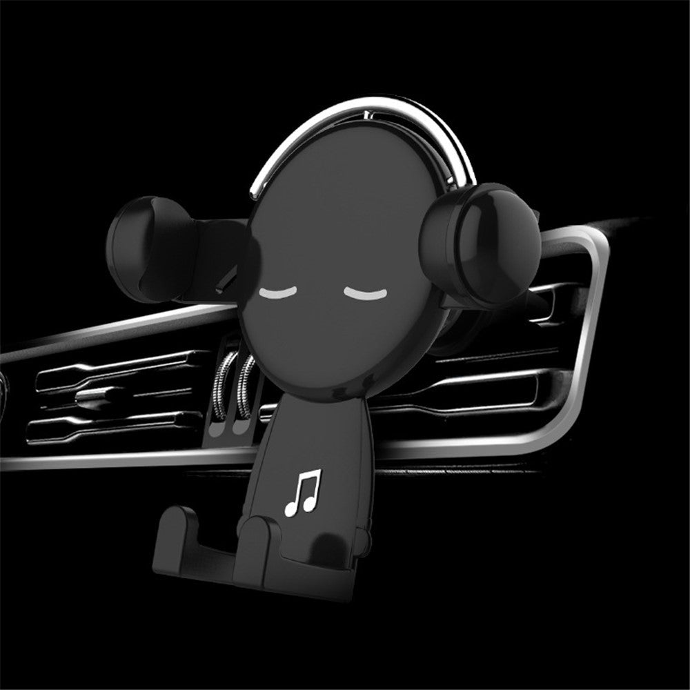 ZLKT-06 360° Rotation Gravity Auto Clamp Cradle Clip Cartoon Car Phone Holder Air Vent Mount