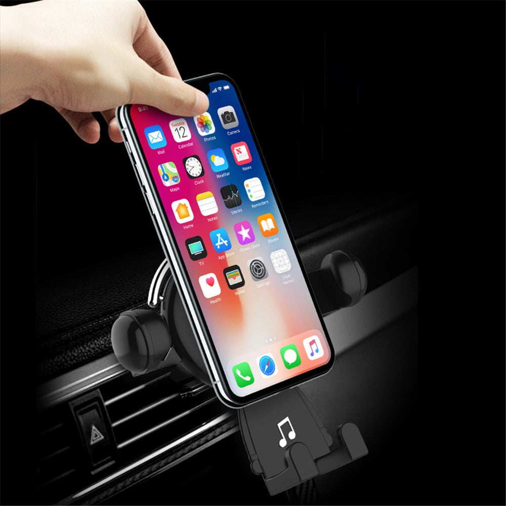 ZLKT-06 360° Rotation Gravity Auto Clamp Cradle Clip Cartoon Car Phone Holder Air Vent Mount