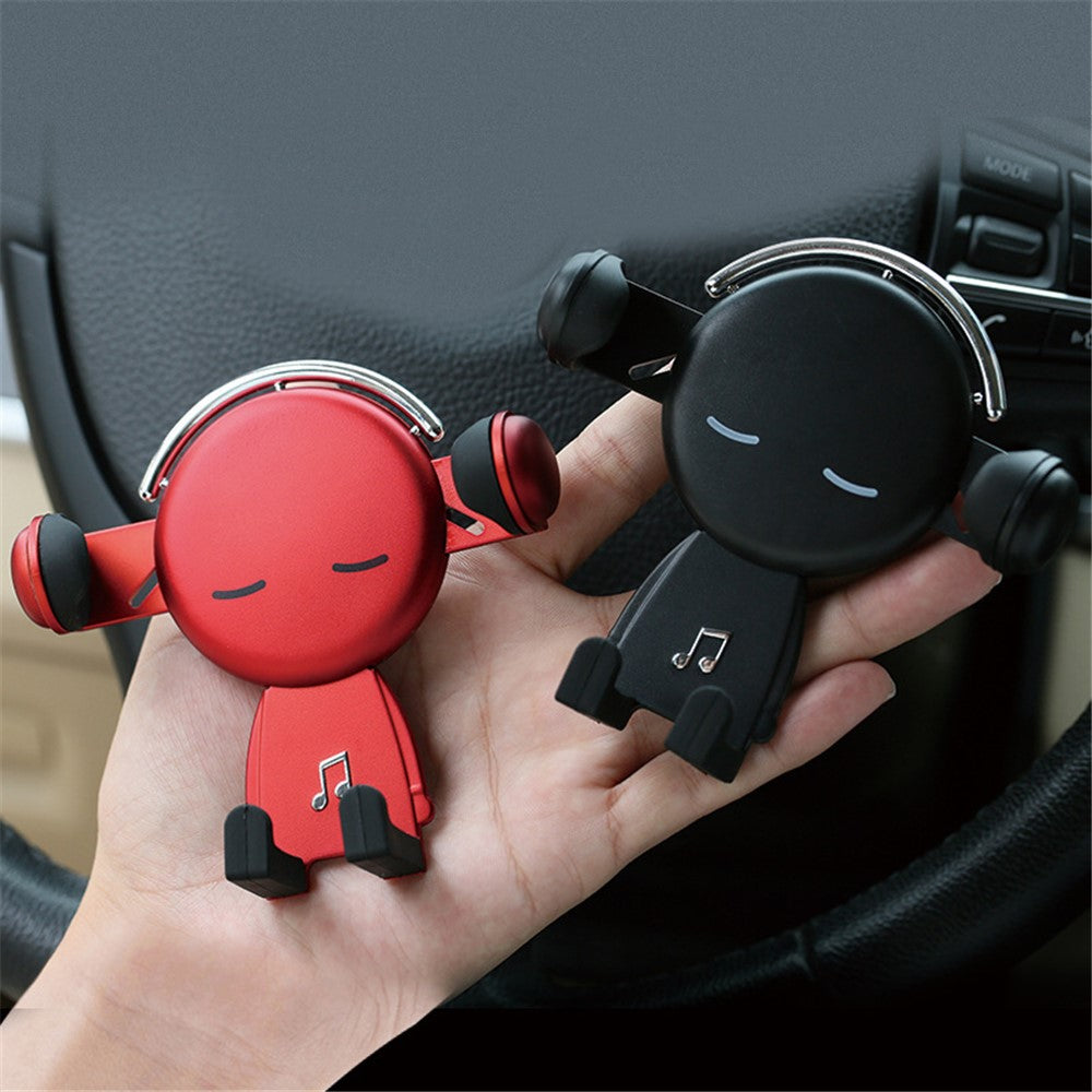 ZLKT-06 360° Rotation Gravity Auto Clamp Cradle Clip Cartoon Car Phone Holder Air Vent Mount