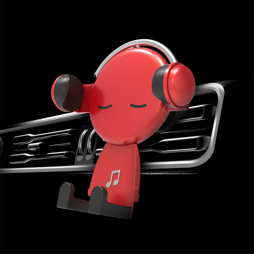 ZLKT-06 360° Rotation Gravity Auto Clamp Cradle Clip Cartoon Car Phone Holder Air Vent Mount