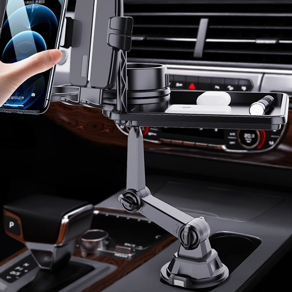 Auto-Handyhalterung als Getränkehalter – Multifunktional & mit zwei Ablagen