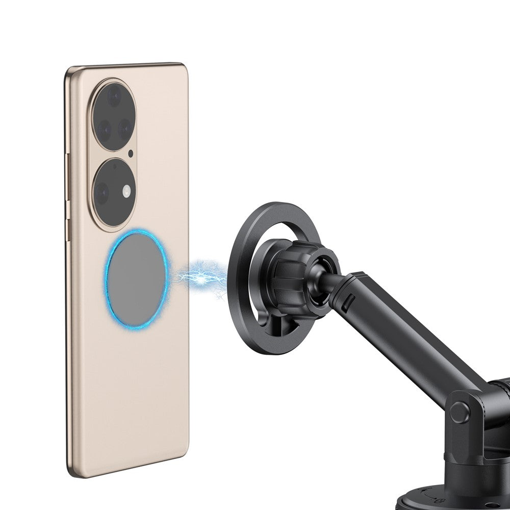 BUDI CM591B Magnetische Auto-Handyhalterung – Verstellbar, 360° drehbar & mit Saugnapfbasis