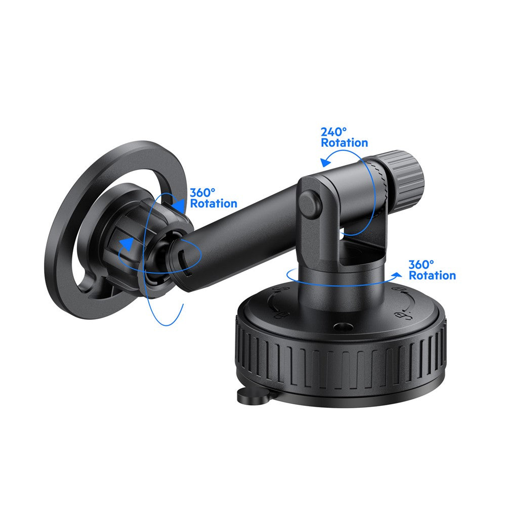 BUDI CM591B Magnetische Auto-Handyhalterung – Verstellbar, 360° drehbar & mit Saugnapfbasis