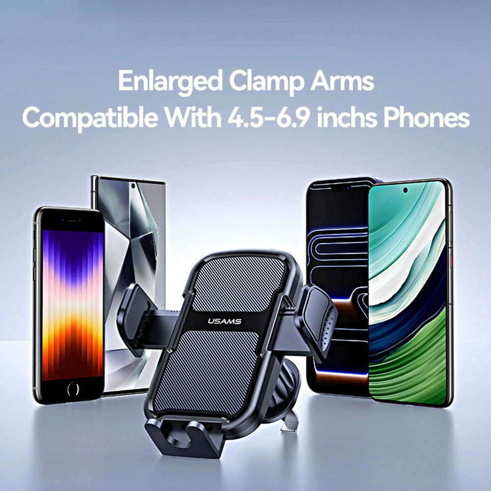 USAMS ZJ085 Air Vent Car Phone Holder One Touch Lock Release Rotating Phone Mount with Alloy Hook