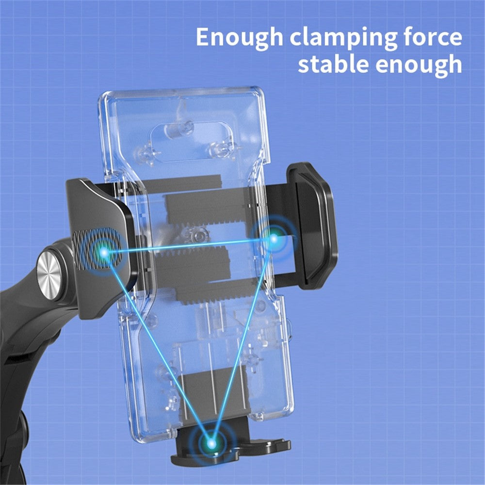 XZ3+JZ6 Nano Suction Cup Base Phone Holder Automatic Clamping Three Segment Bracket for Car Dashboard / Windshield