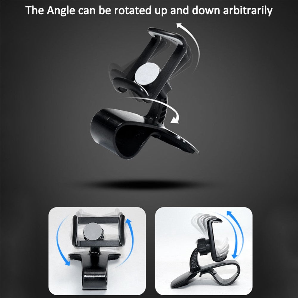Universal Car Dashboard HUD Clip Phone Holder Rotatable Mobile Phone Stand Bracket with Air Vent Clip