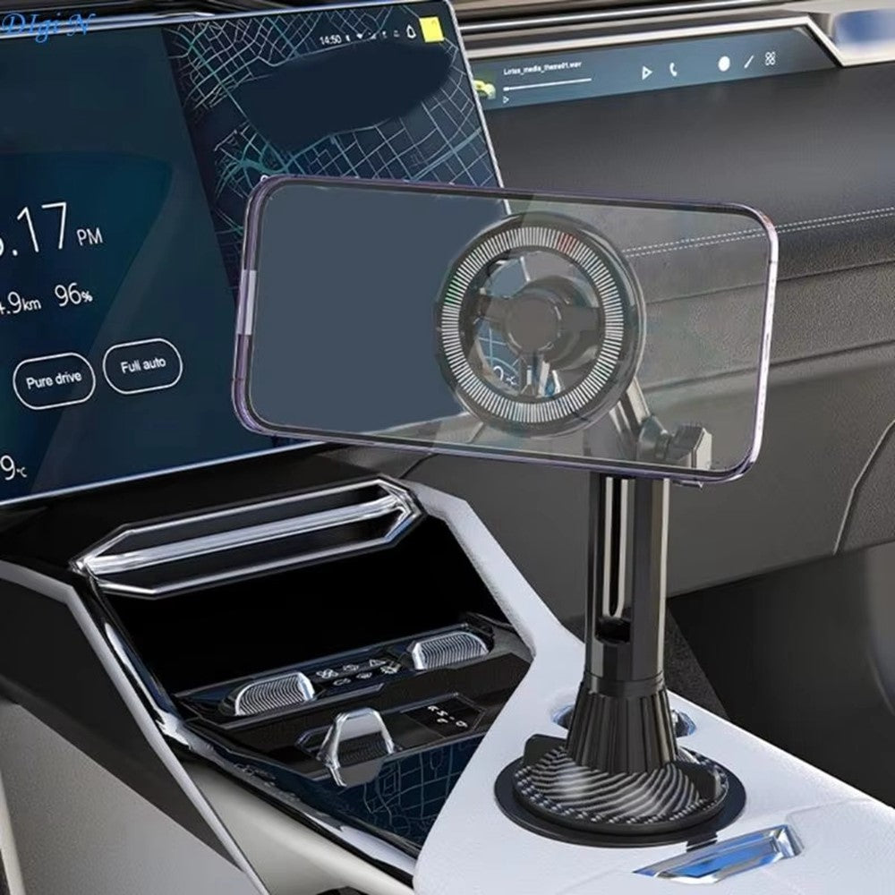 Car Cup Holder Mount 360 Degree Rotatable Magnetic Phone Stand for 4-7 Inch Smartphones