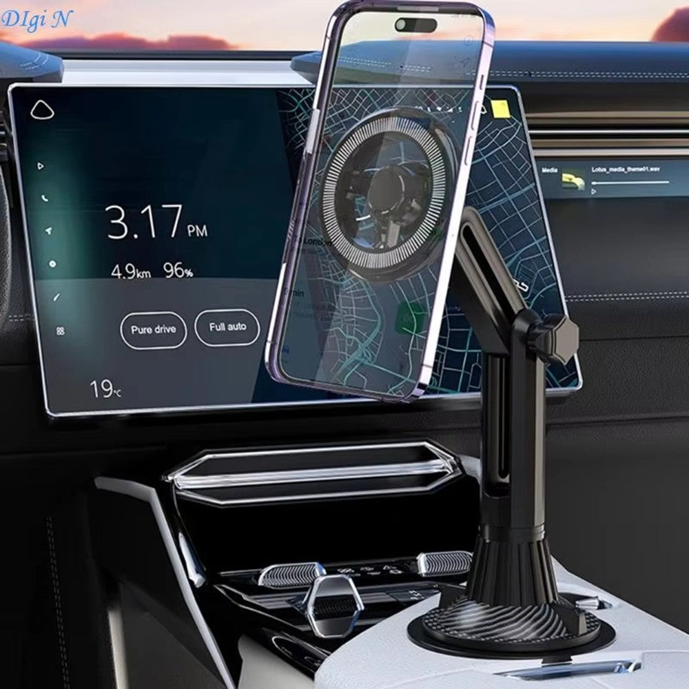 Car Cup Holder Mount 360 Degree Rotatable Magnetic Phone Stand for 4-7 Inch Smartphones