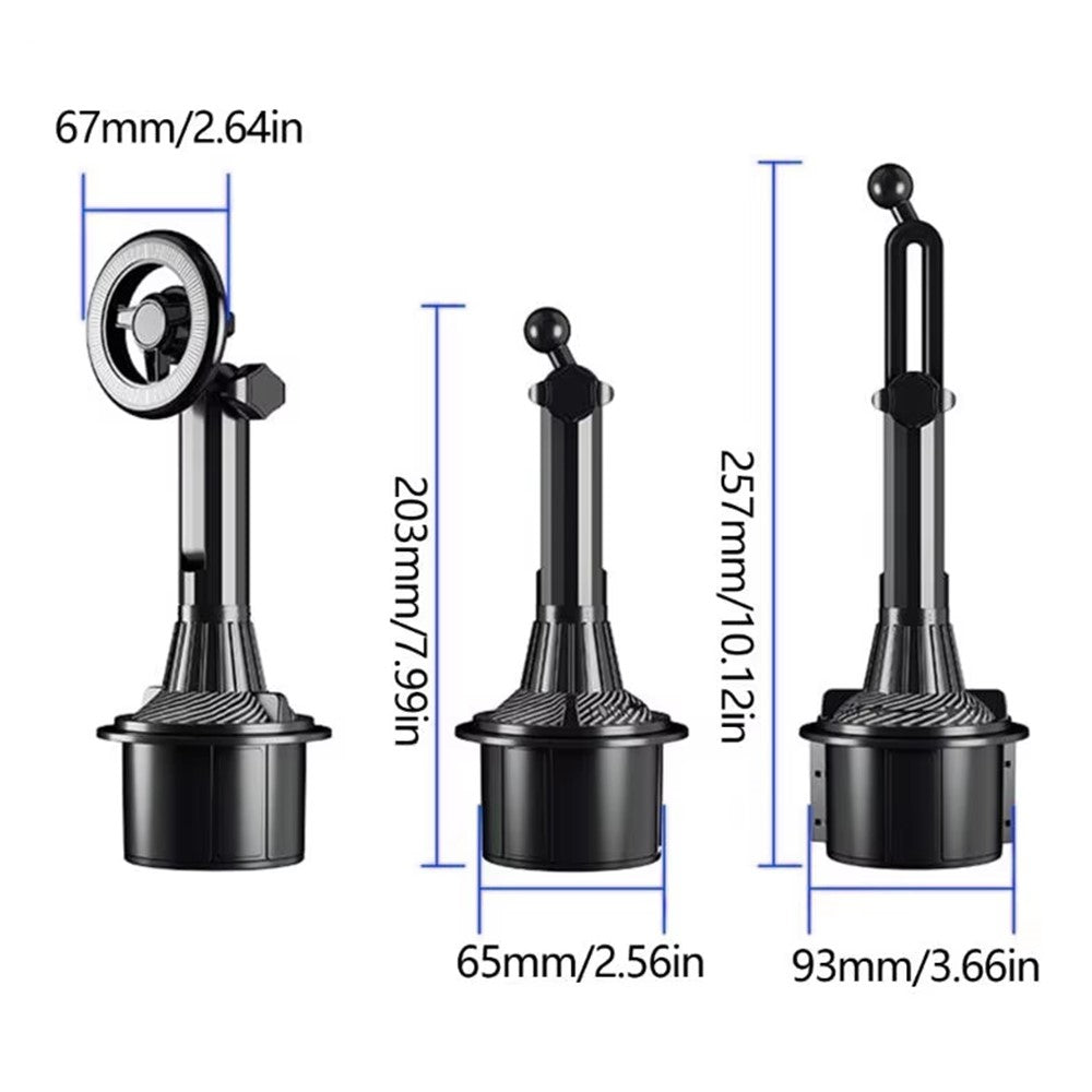 Car Cup Holder Mount 360 Degree Rotatable Magnetic Phone Stand for 4-7 Inch Smartphones
