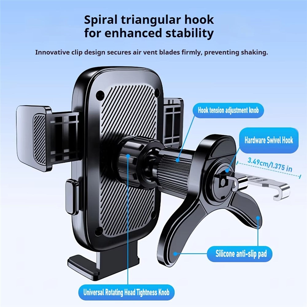Car Phone Holder Air Vent Mount Gravity Auto-Lock 360 Degree Rotating Stand for 4.7-7.2 Inch Smartphone