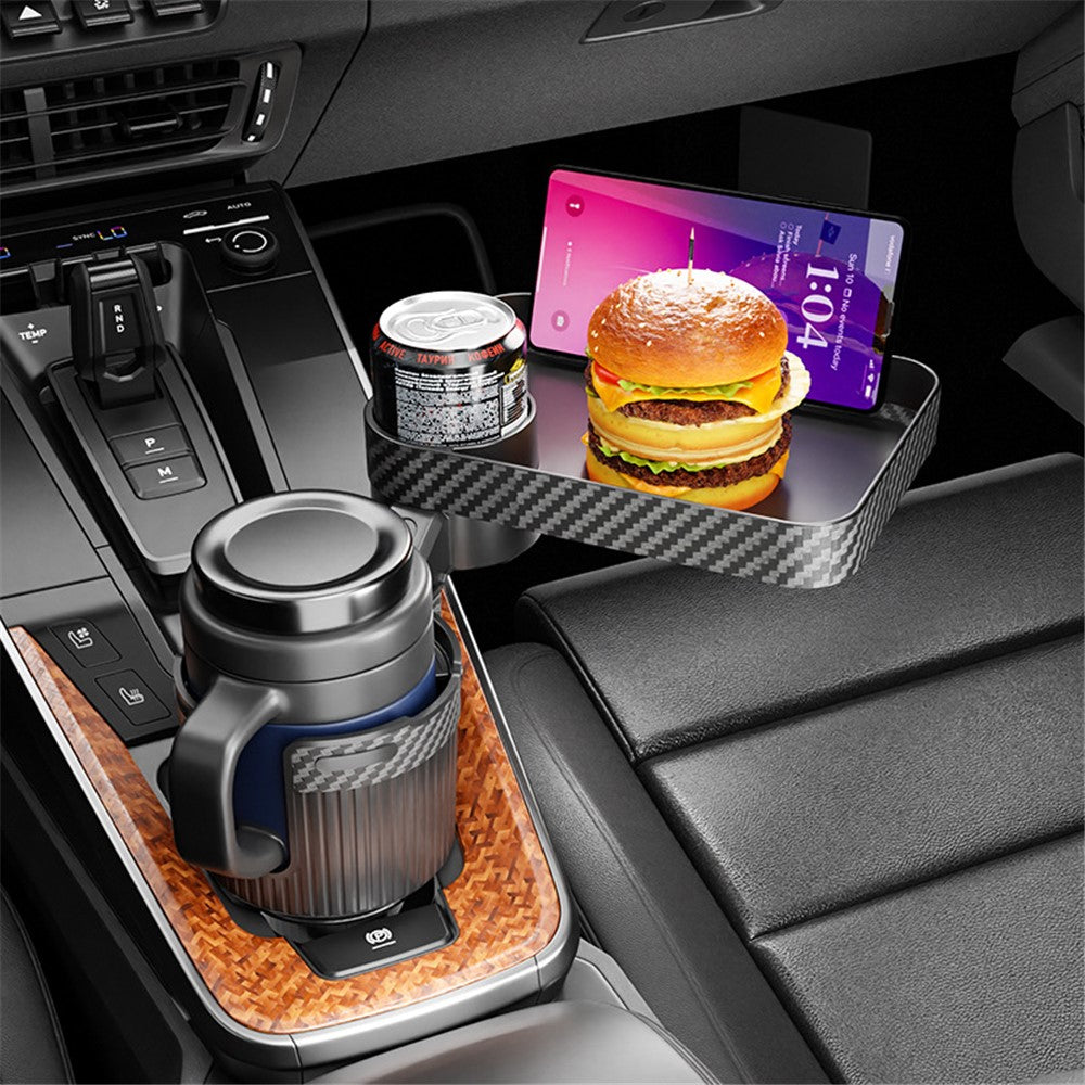 CARFU AC-2392 Square Car Tray Removable Large Insulated Cup Coffee Food Container Car Cup Holder