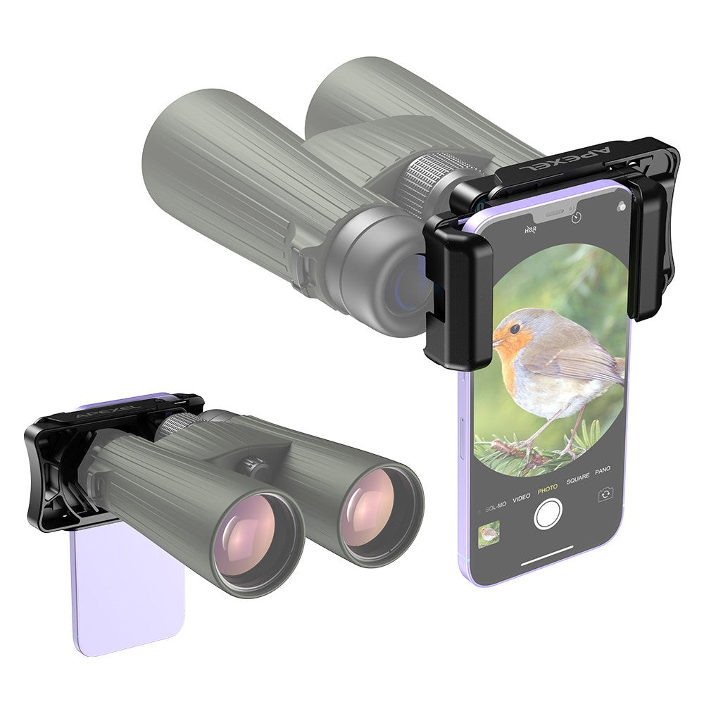 APEXEL F002 Teleskop-Telefonadapter – Okularlinsenanschluss, Kompatibel mit Monokular, Binokular & Mikroskop