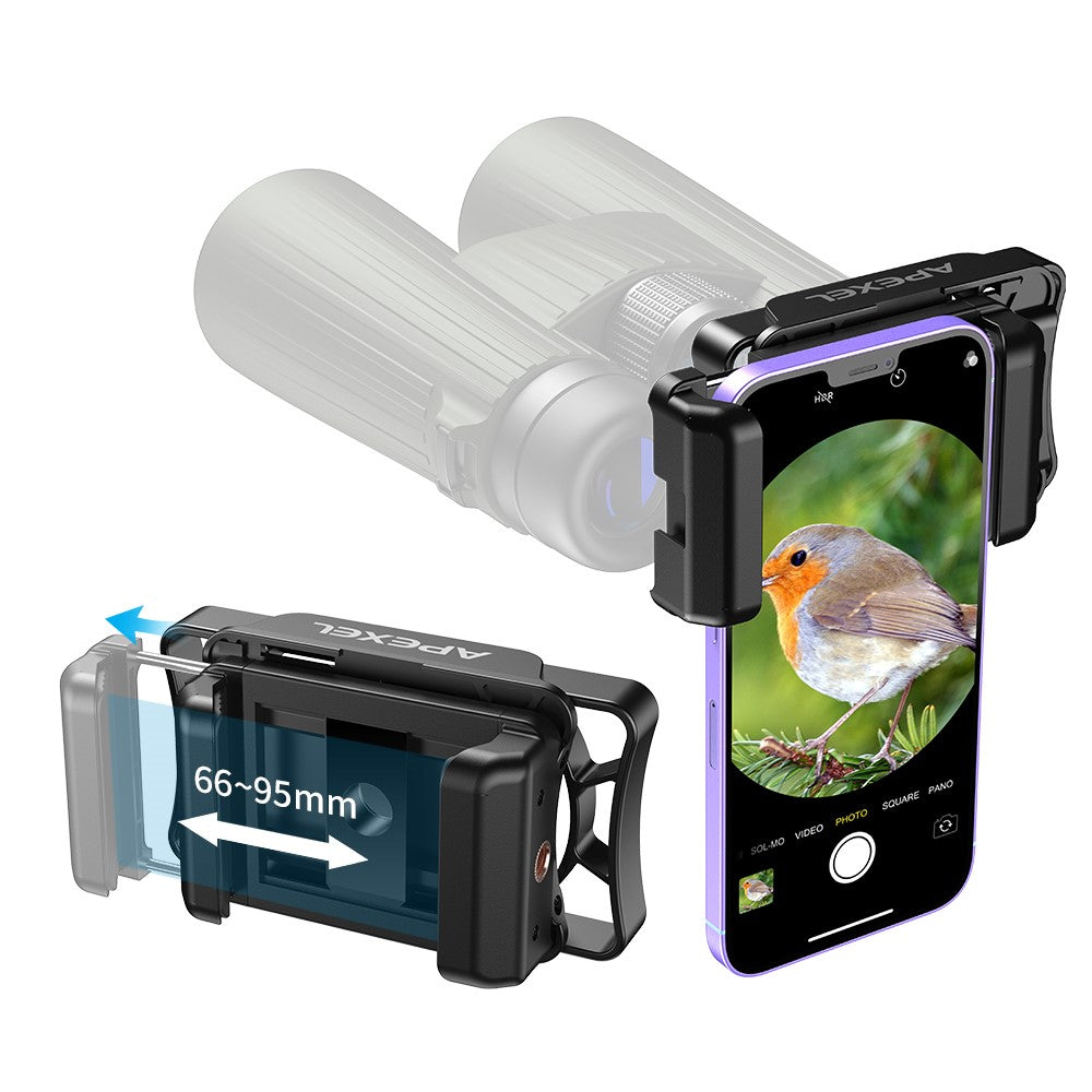 APEXEL F002 Teleskop-Telefonadapter – Okularlinsenanschluss, Kompatibel mit Monokular, Binokular & Mikroskop