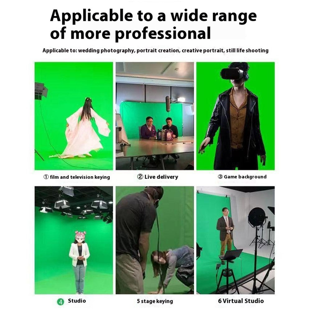 Green Screen Hintergrund – 3 x 5 m, aus Polyesterfaser, mit 4 Nägeln, für Live-Streaming