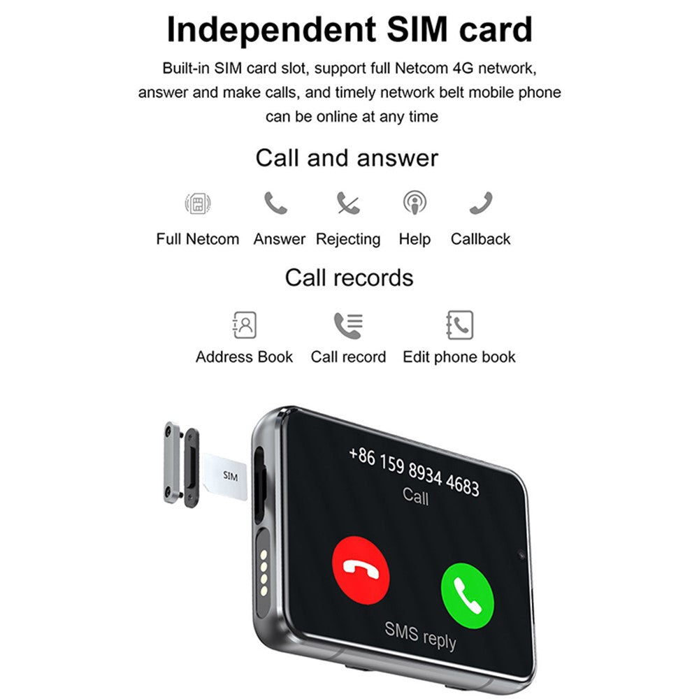 UNIWA DM200 Smartwatch – 2,88-Zoll-Bildschirm, 2 Kameras, 4G-Telefonfunktion, 4GB+64GB Speicher, WiFi, GPS, magnetisches Ladekabel, unabhängige SIM-Karte, Bluetooth-kompatibel