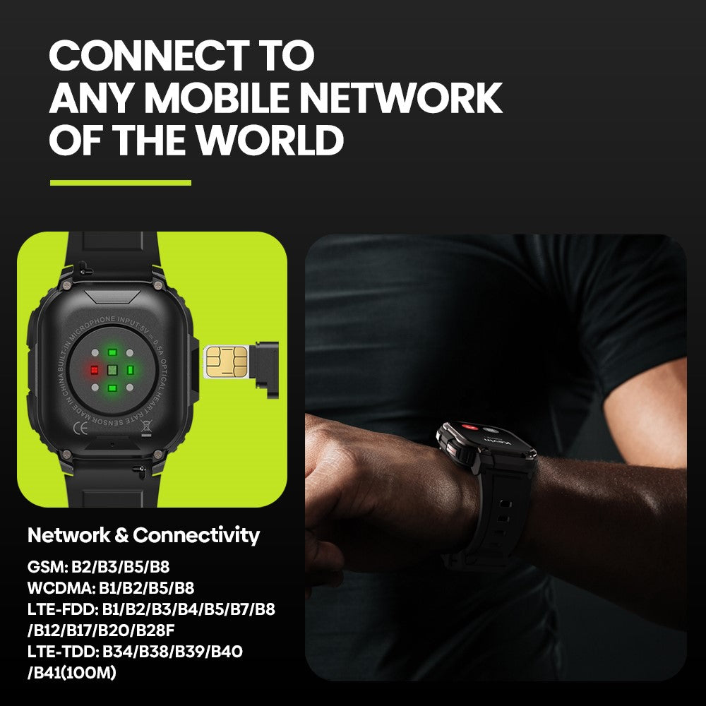 ZEBLAZE Thor SQ Sport-Smartwatch – 2,13-Zoll-AMOLED-Display, Videoanrufen, 4G, 2+16 GB Speicher, GPS, WiFi, Kamera 2MP