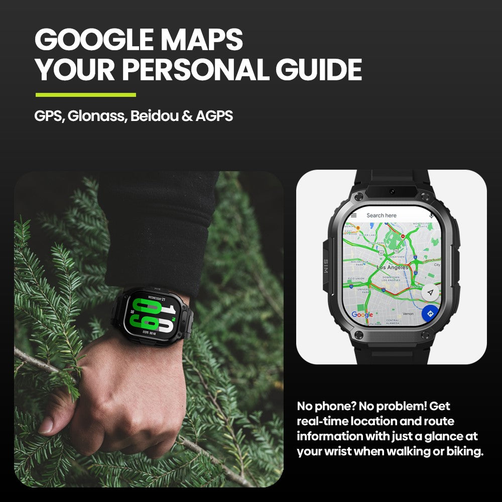 ZEBLAZE Thor SQ Sport-Smartwatch – 2,13-Zoll-AMOLED-Display, Videoanrufen, 4G, 2+16 GB Speicher, GPS, WiFi, Kamera 2MP