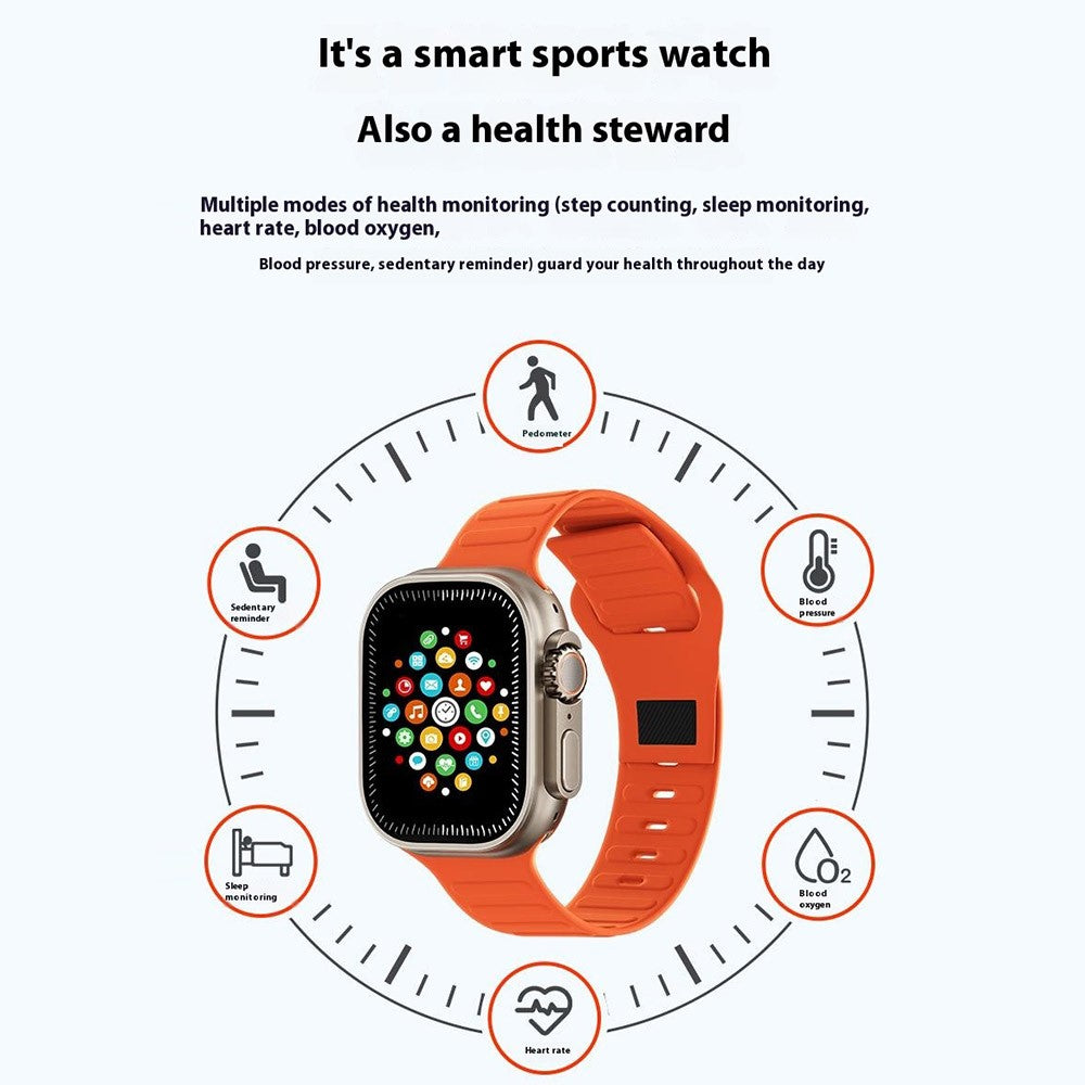 WEKOME WH-02 Lviner Smartwatch – 2,01-Zoll-Display, Gesundheitsüberwachung, Bluetooth-Funktion, Anruffunktion & 2 Armbänder