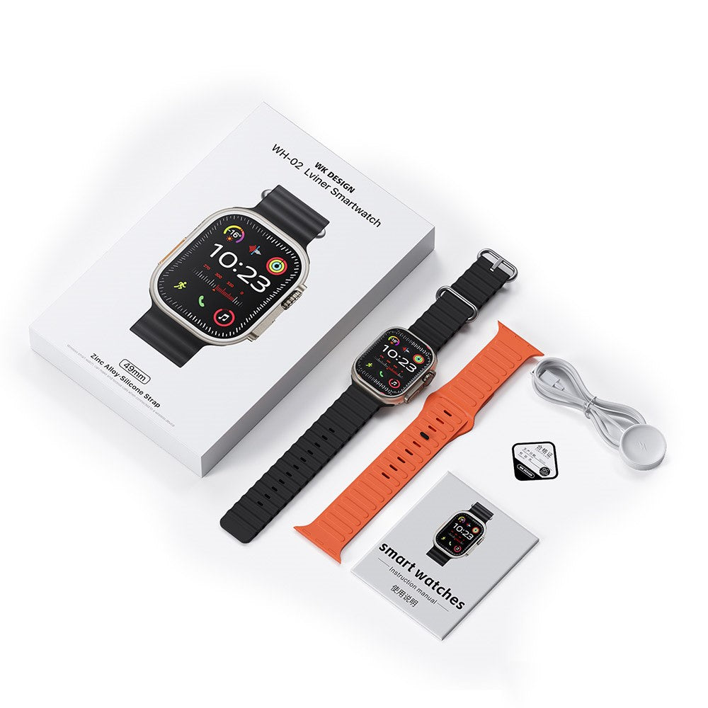 WEKOME WH-02 Lviner Smartwatch – 2,01-Zoll-Display, Gesundheitsüberwachung, Bluetooth-Funktion, Anruffunktion & 2 Armbänder