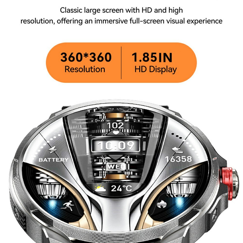 WEKOME WH-07 Smartwatch – Zinklegierung, wasserdicht, Bluetooth-kompatibel, 1,85 Zoll HD-Display, Gesundheitsüberwachung, mit 2 Armbändern