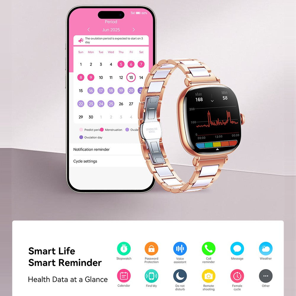 JOYROOM JR-FS1 Smartwatch – 1,7-Zoll-AMOLED-Display, Bluetooth-Funktion, Keramikgehäuse